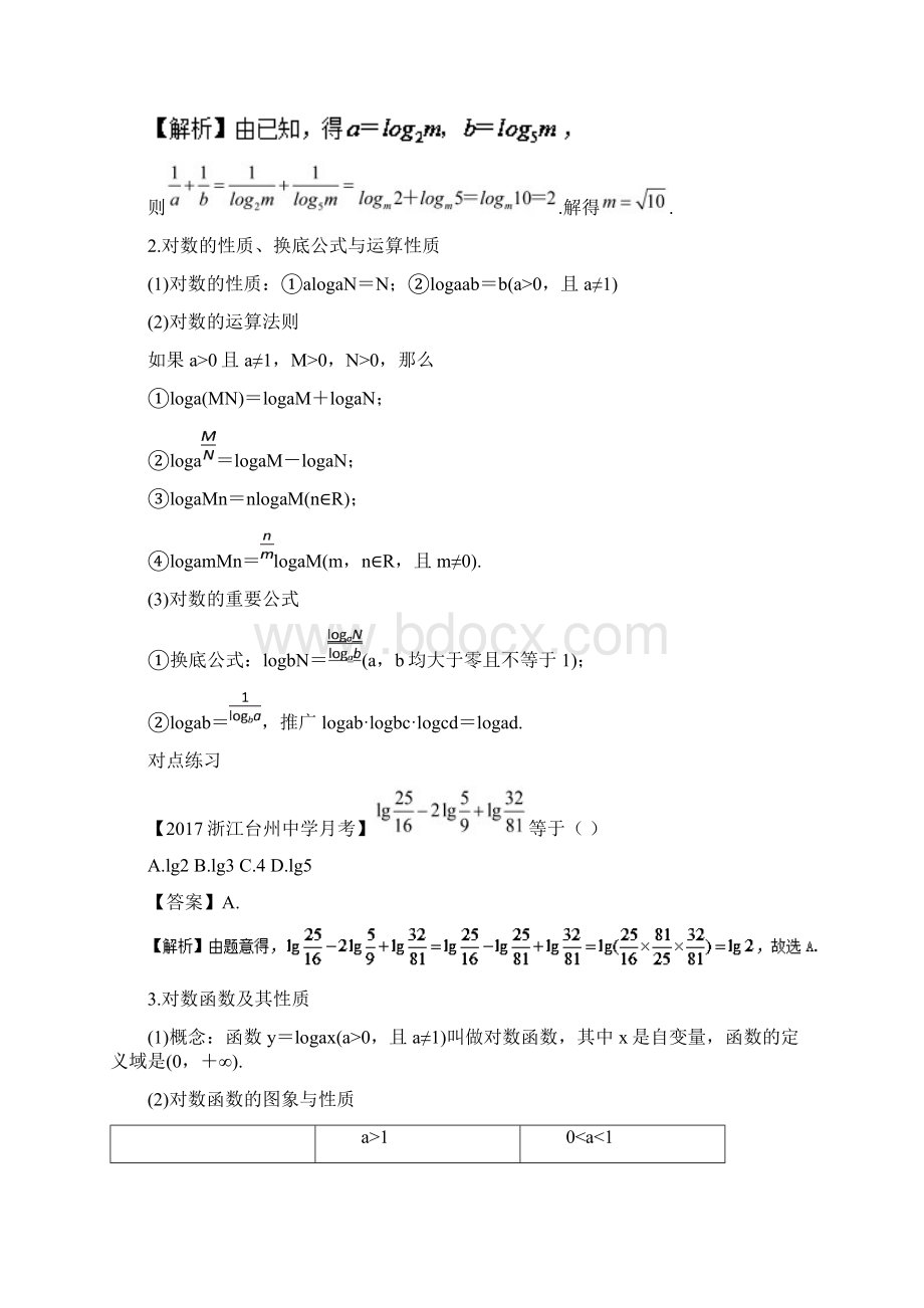 数学一轮复习专题27对数与对数函数讲.docx_第2页