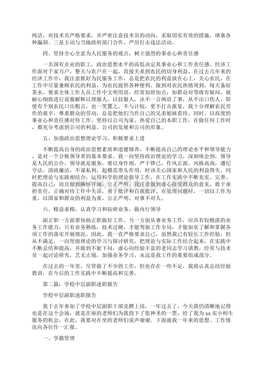 小学中层副职干部述职报告与小学主任年度考核个人总结汇编Word格式文档下载.docx_第2页