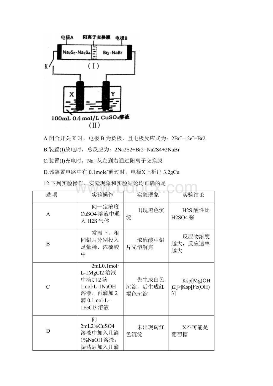 安徽省合肥市高三第二次教学质量检测理综化学含答案文档格式.docx_第3页