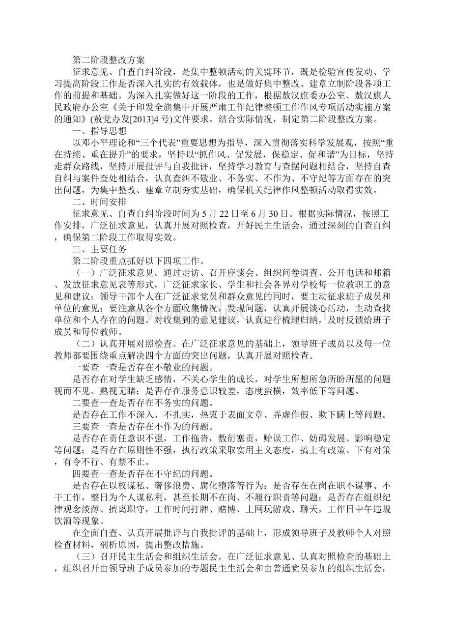 纪律作风整顿月活动整改方案文档格式.docx_第2页