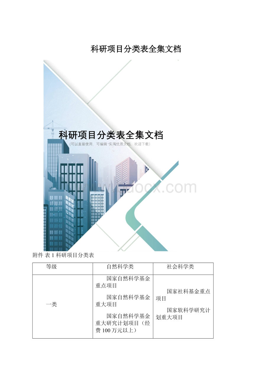 科研项目分类表全集文档文档格式.docx_第1页