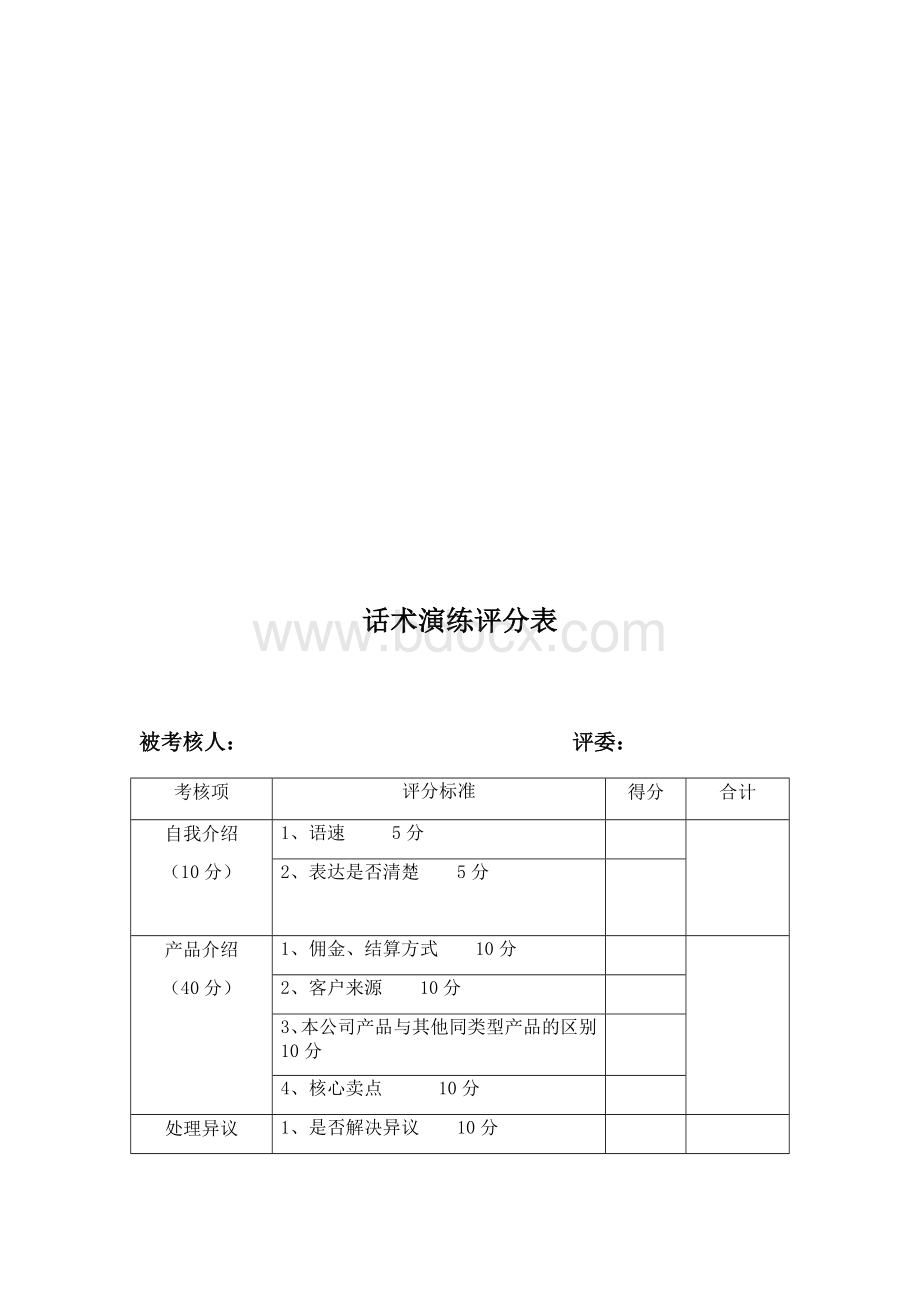 销售话术比赛策划书和评分表Word文档格式.docx_第3页