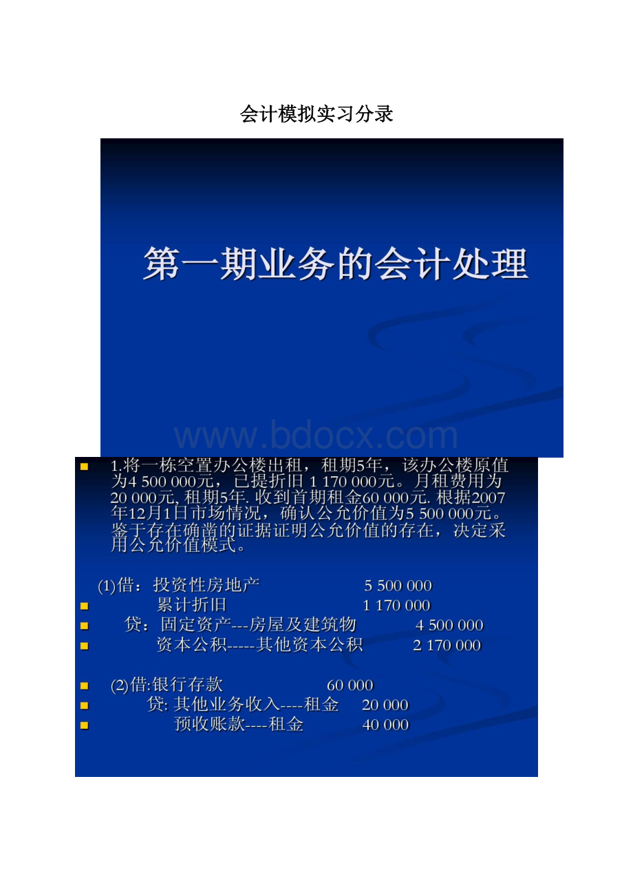 会计模拟实习分录Word格式文档下载.docx_第1页