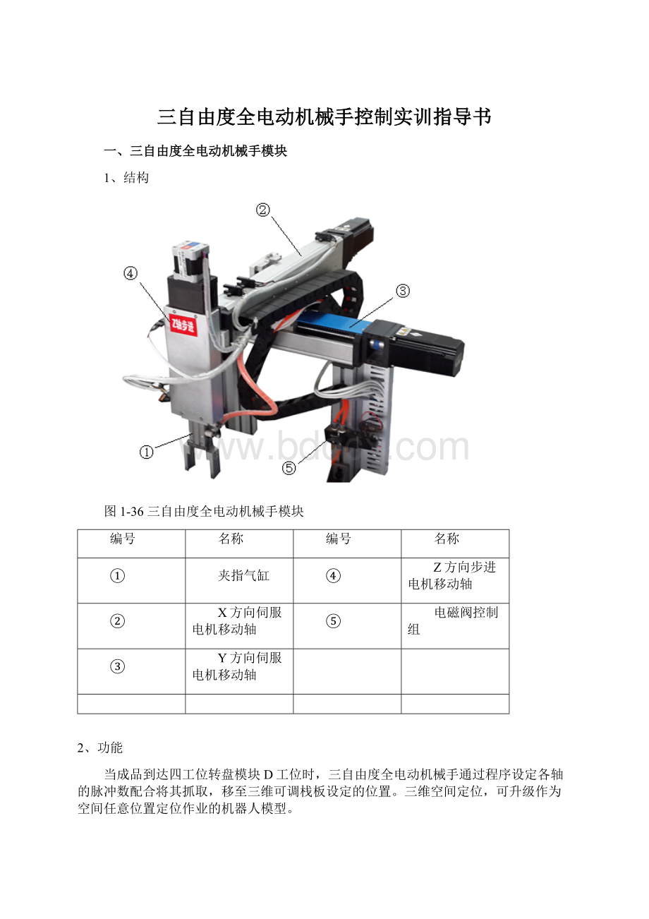 三自由度全电动机械手控制实训指导书文档格式.docx_第1页