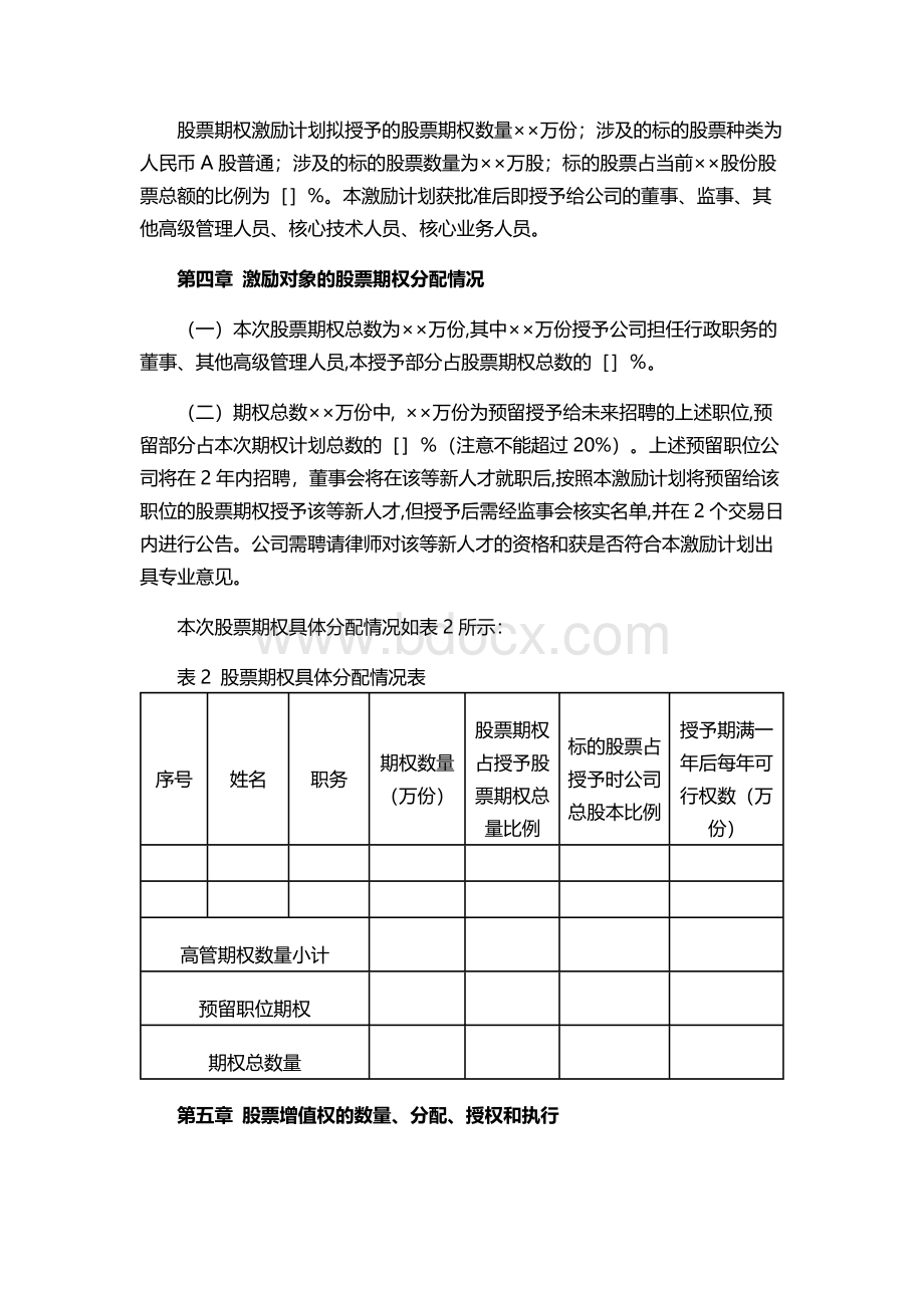 股权激励计划方案(范本).docx_第3页