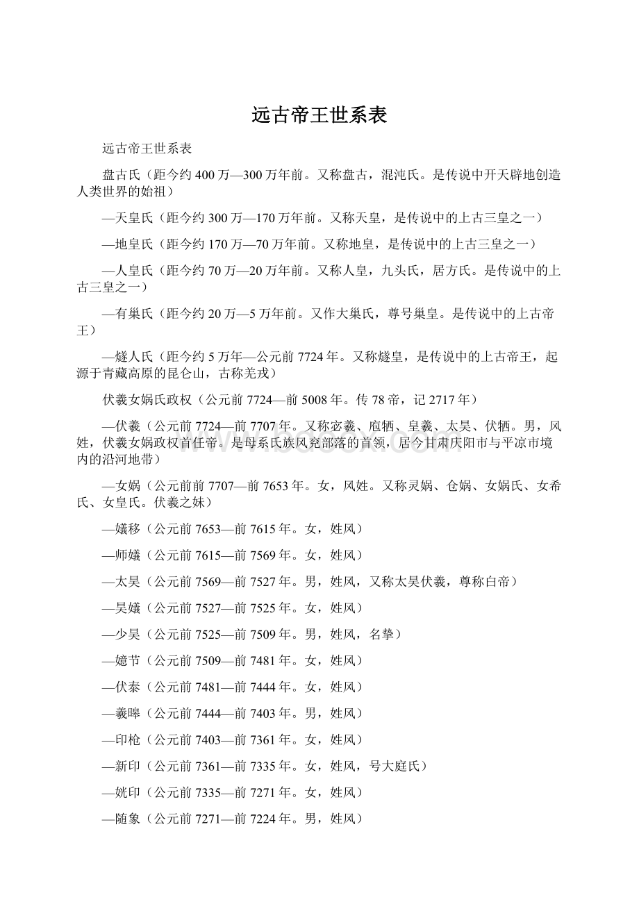 远古帝王世系表.docx_第1页