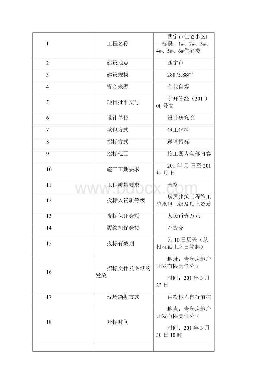 青海省西宁市住宅小区住宅楼及临街铺面工程邀请招标书Word文档格式.docx_第3页