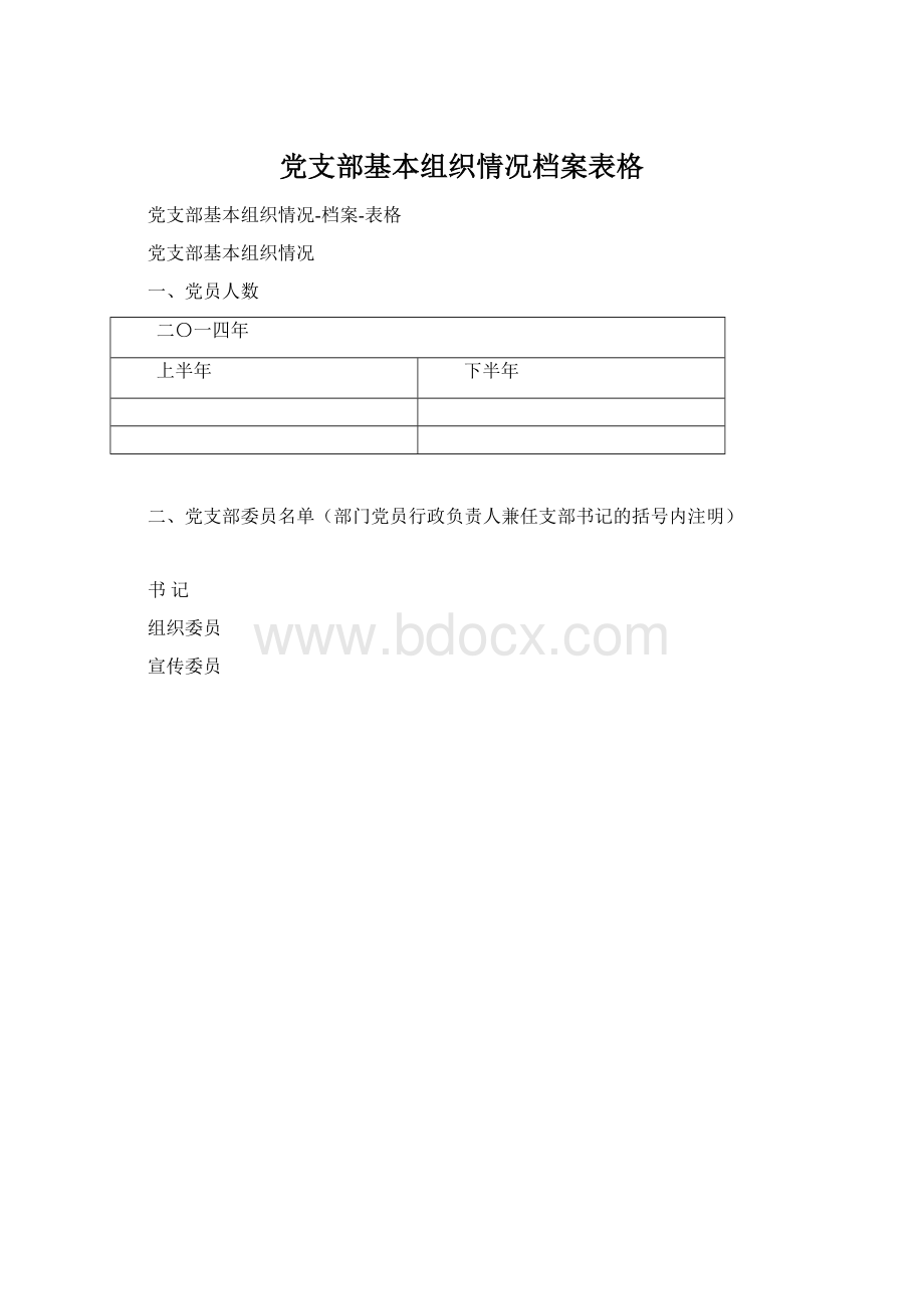 党支部基本组织情况档案表格文档格式.docx_第1页