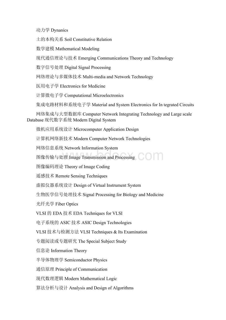 大学各专业名称英文翻译一工学ENGINEERING全文5篇修改版Word下载.docx_第2页