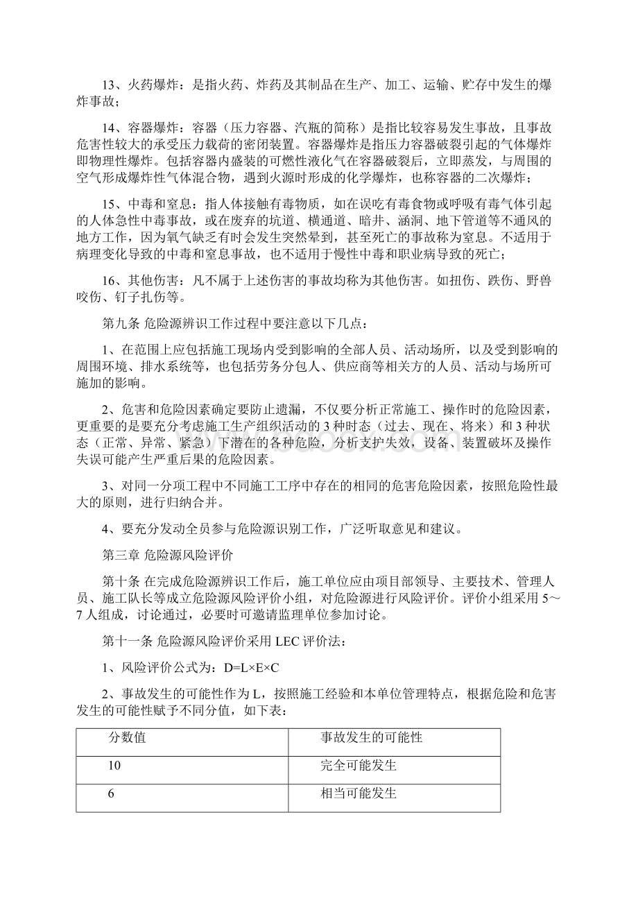 公路工程危险源辨识和管理制度Word文档下载推荐.docx_第3页