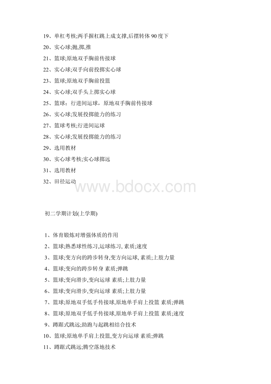 初中七年级体育教学进度表及全册教案设计.docx_第3页