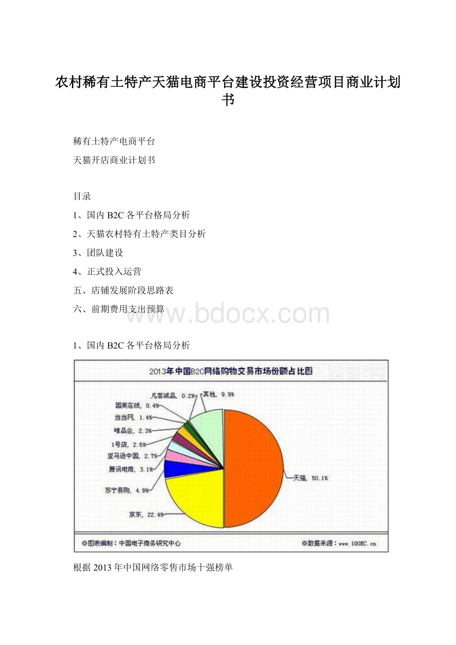 农村稀有土特产天猫电商平台建设投资经营项目商业计划书Word文件下载.docx_第1页