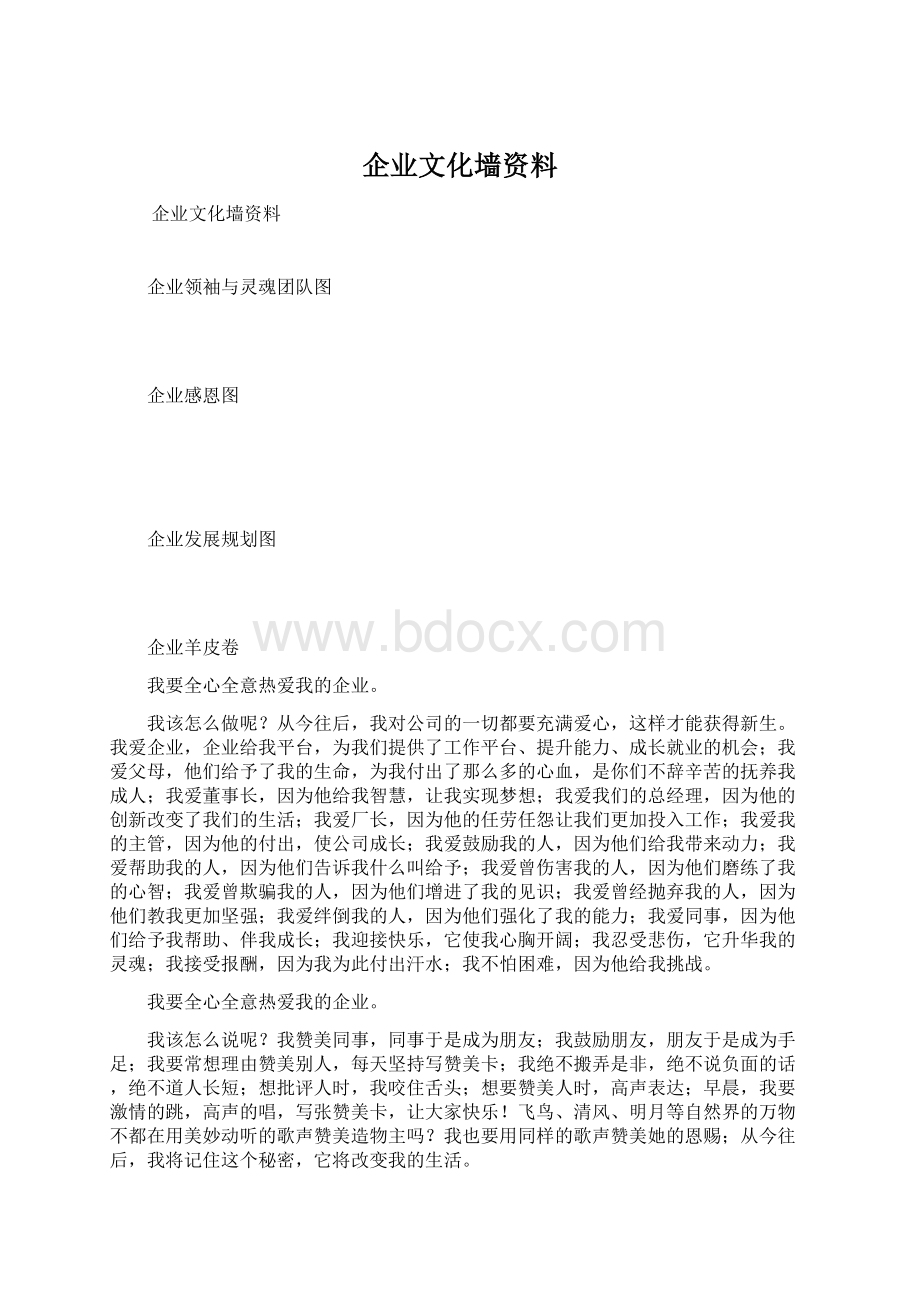 企业文化墙资料Word文档格式.docx