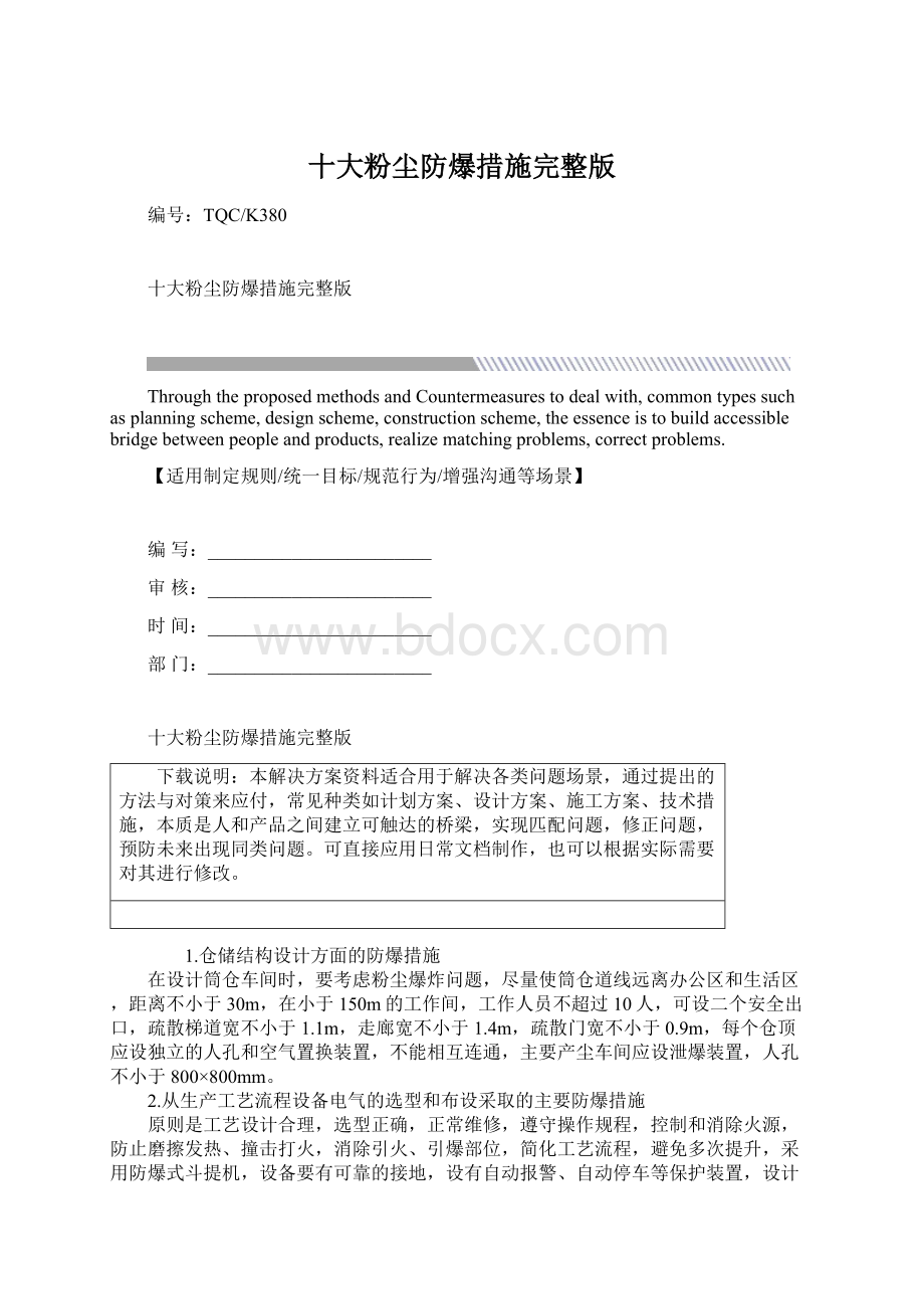 十大粉尘防爆措施完整版.docx