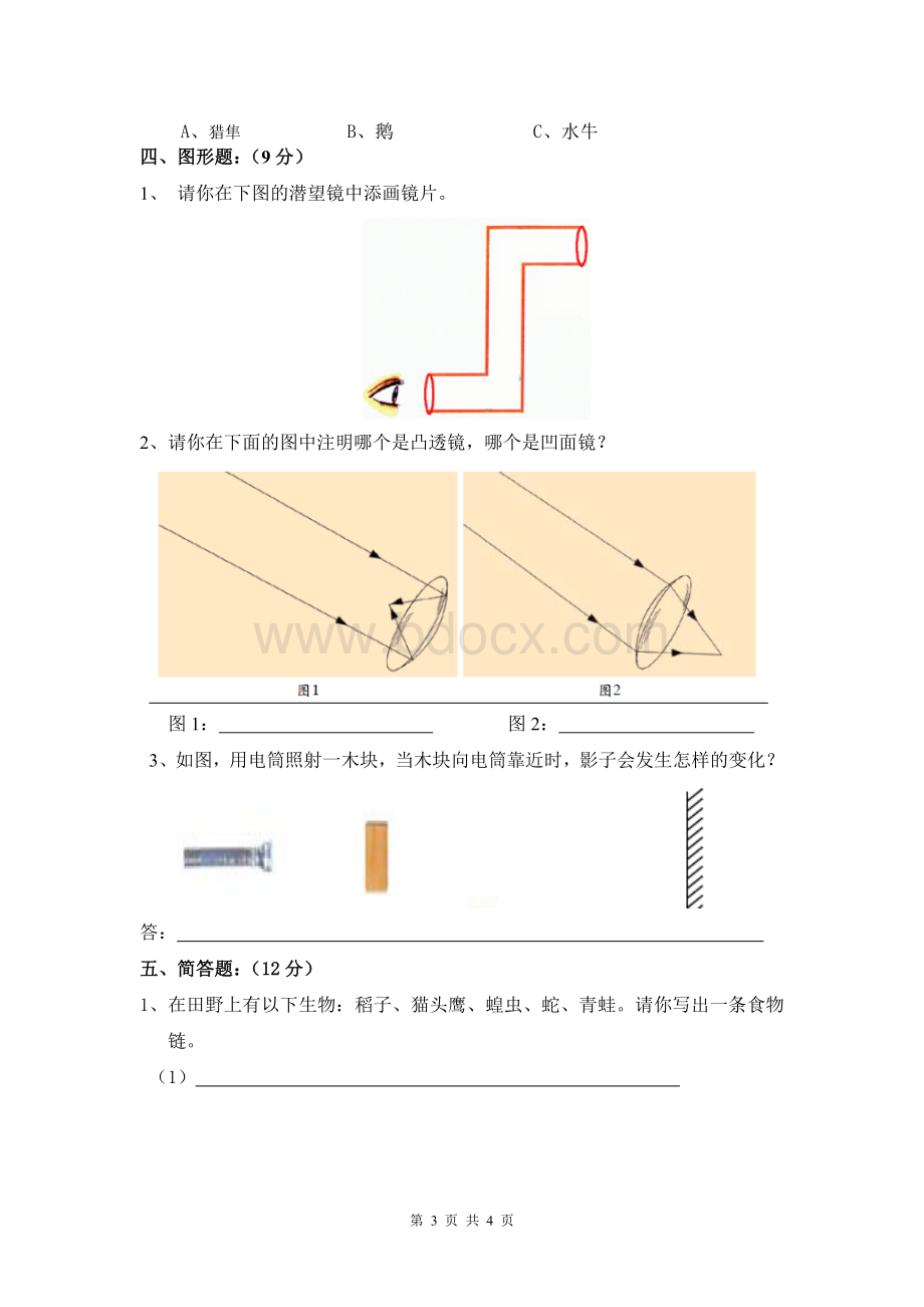 人教版五上科学期中检测试卷(六)Word格式文档下载.doc_第3页