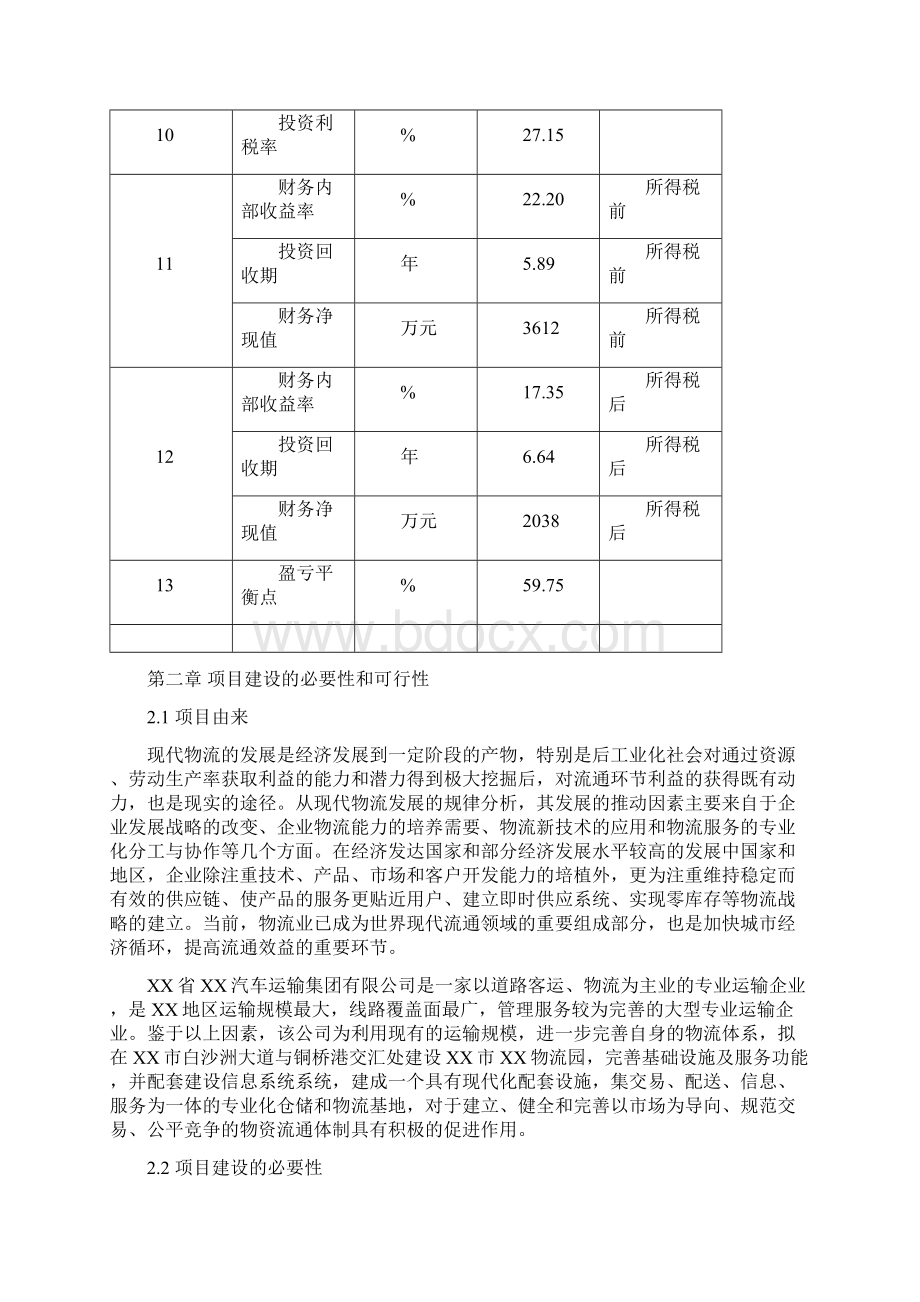 衡阳市衡汽物流园建设工程可研报告Word文件下载.docx_第3页