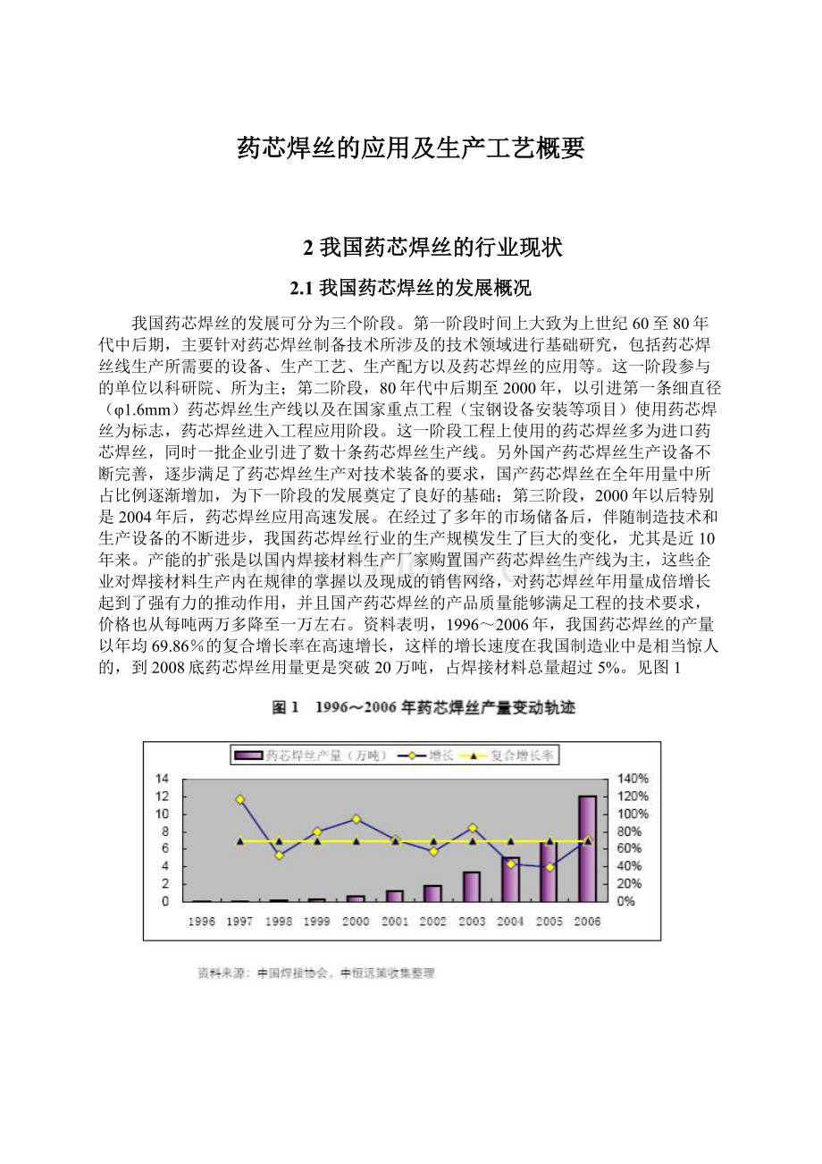 药芯焊丝的应用及生产工艺概要.docx_第1页