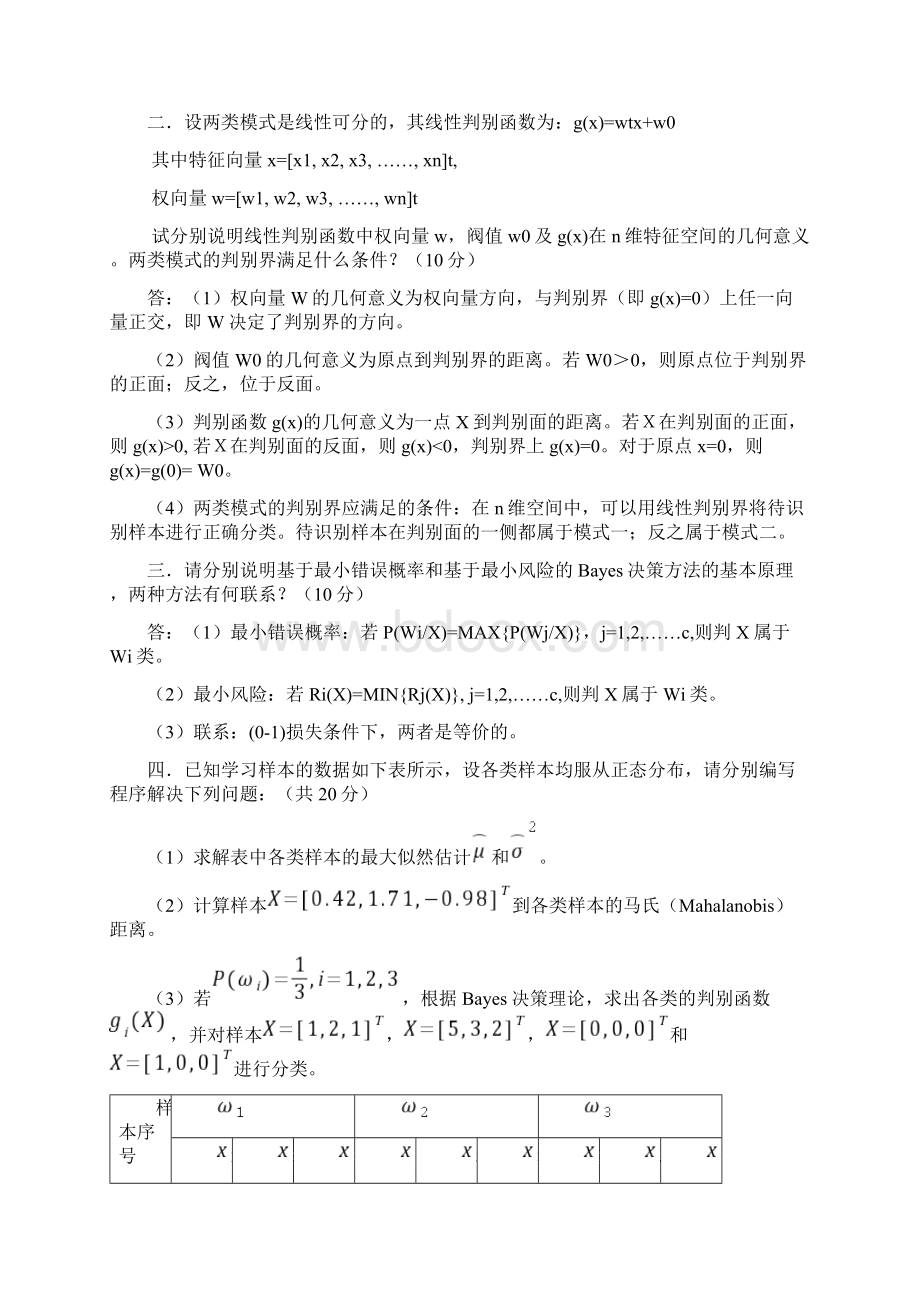 研究生模式识别期末试题Word文档格式.docx_第2页