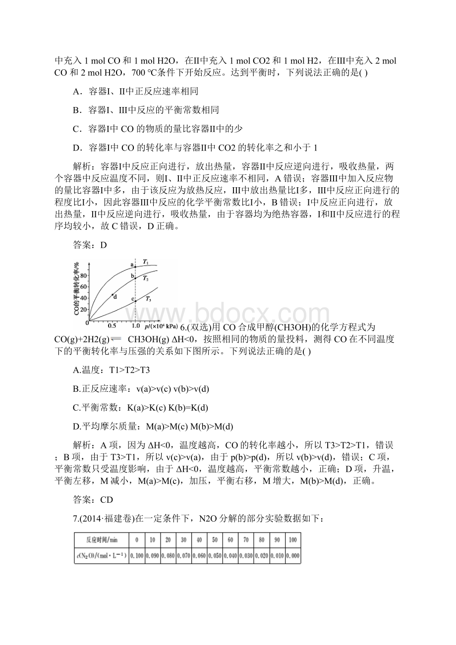 届高三人教新课标一轮复习化学 7 单元过关检测.docx_第3页