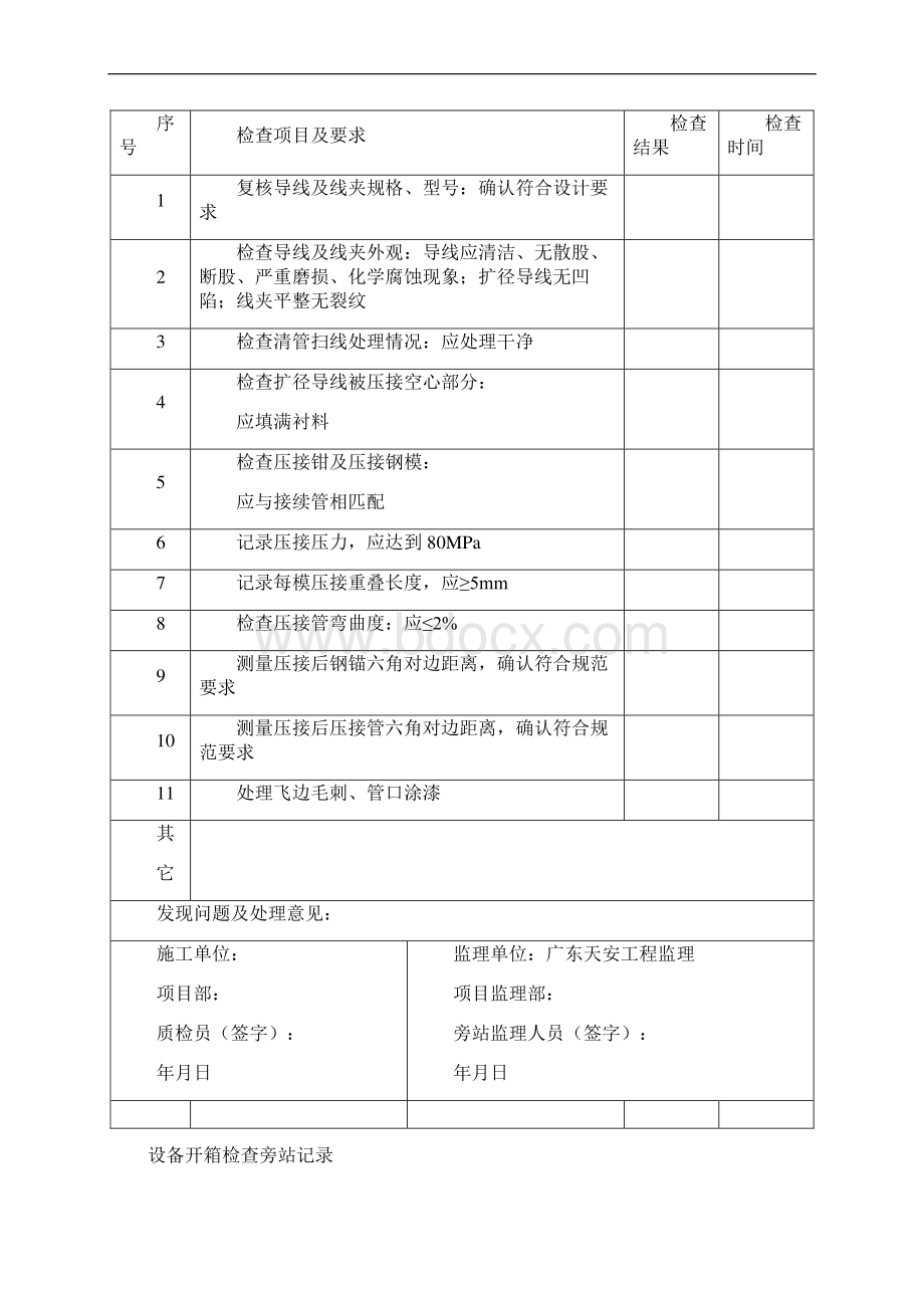 电气安装旁站监理记录表完整.docx_第3页