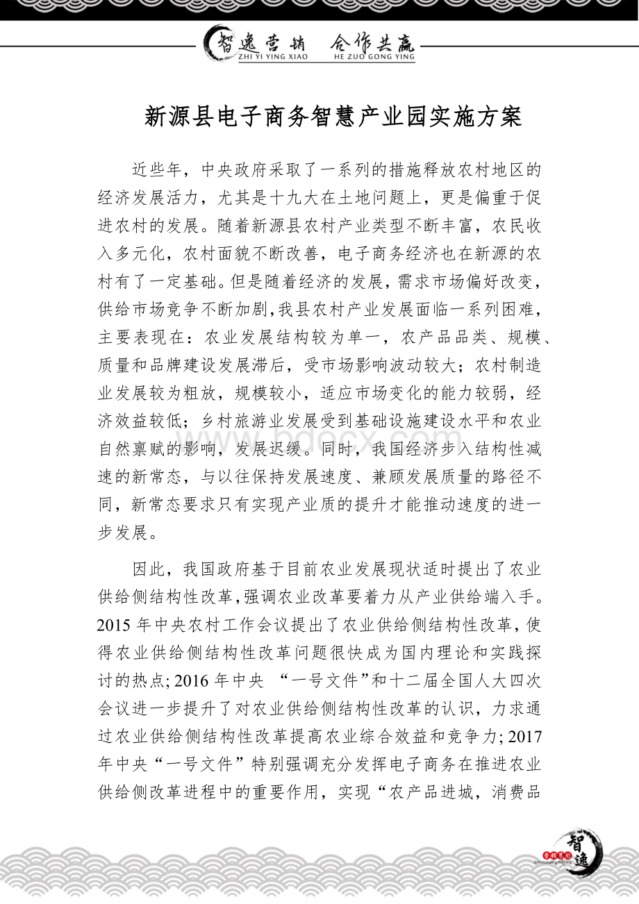 新源县电商产业园实施方案-智逸营销刘俊强2018.3.2Word格式文档下载.docx_第1页