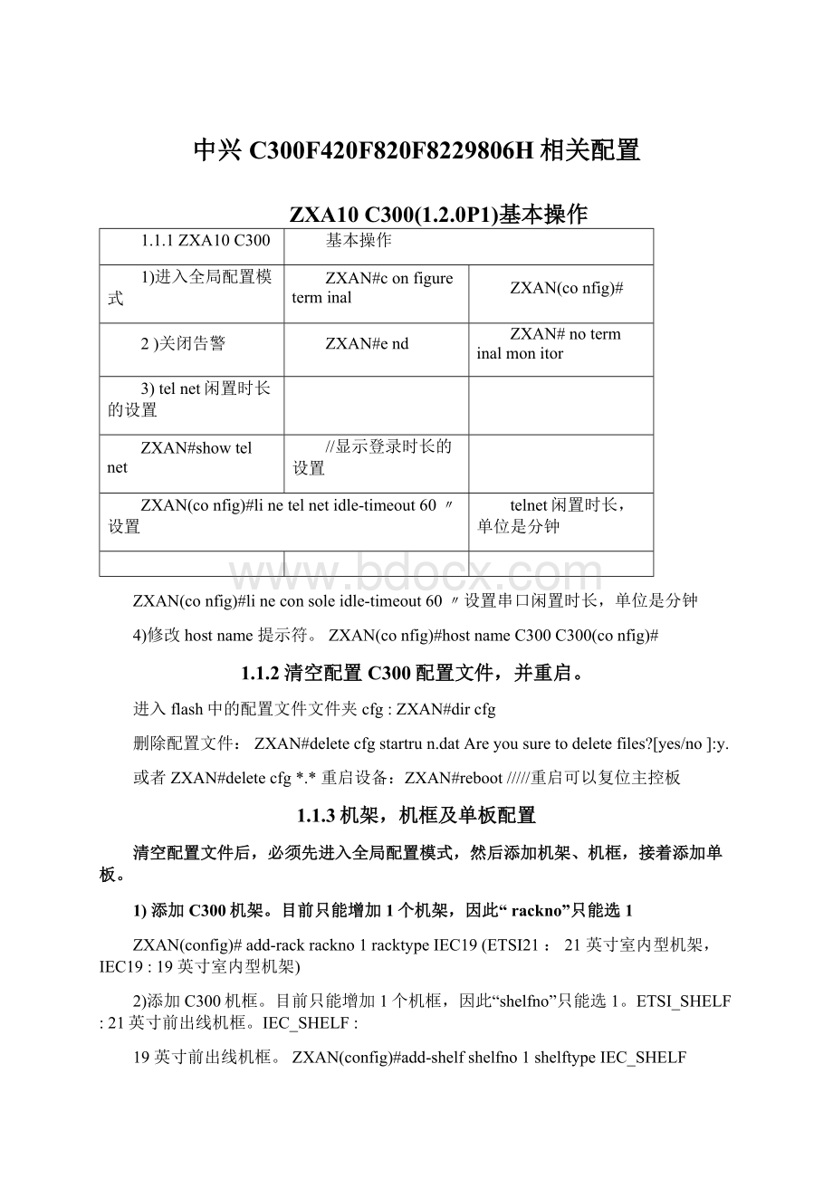 中兴C300F420F820F8229806H相关配置Word文档格式.docx