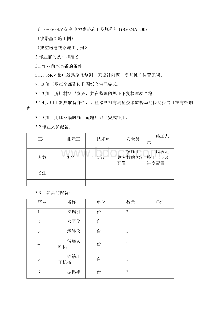 35kV集电线路基础施工专项施工方案Word文档格式.docx_第2页