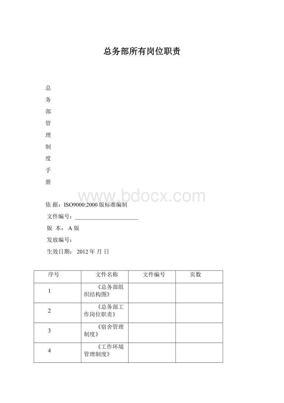 总务部所有岗位职责.docx_第1页