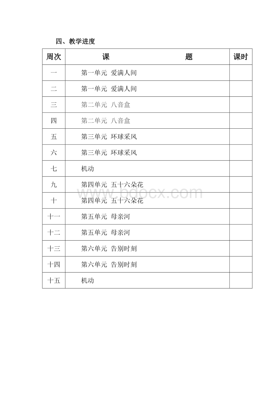 人教版六年级下册音乐教学计划文档格式.doc_第3页