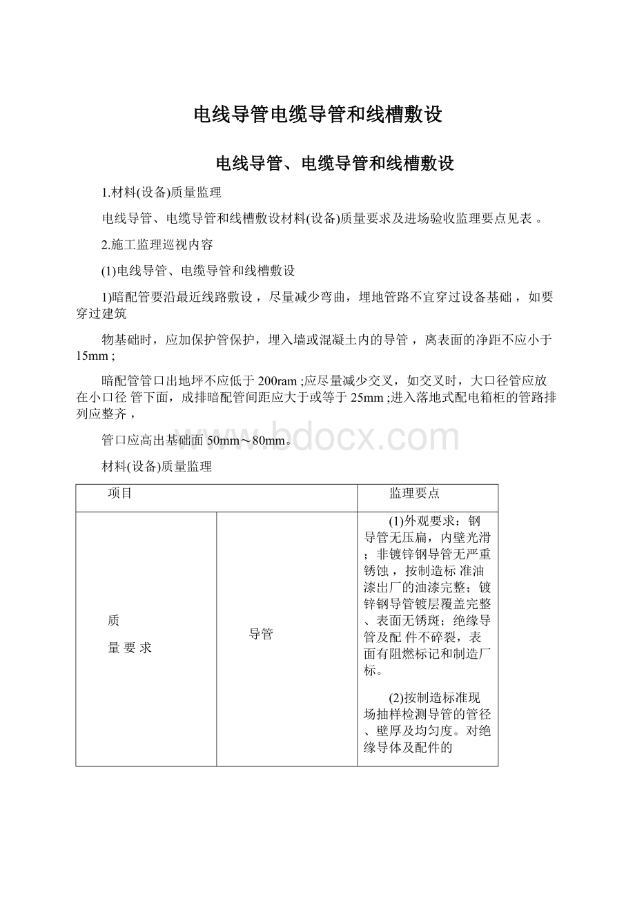 电线导管电缆导管和线槽敷设.docx