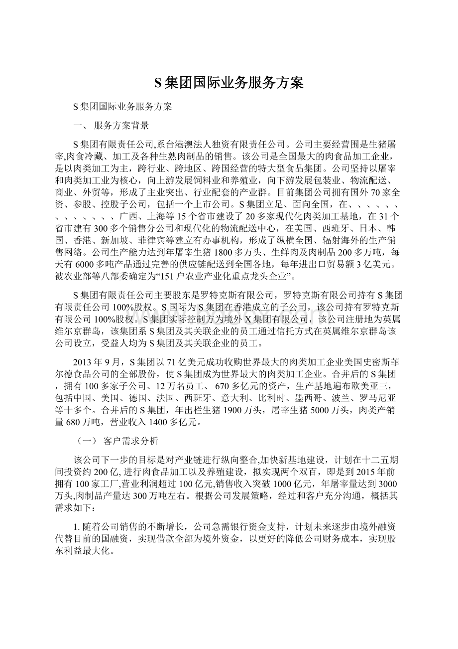 S集团国际业务服务方案.docx_第1页