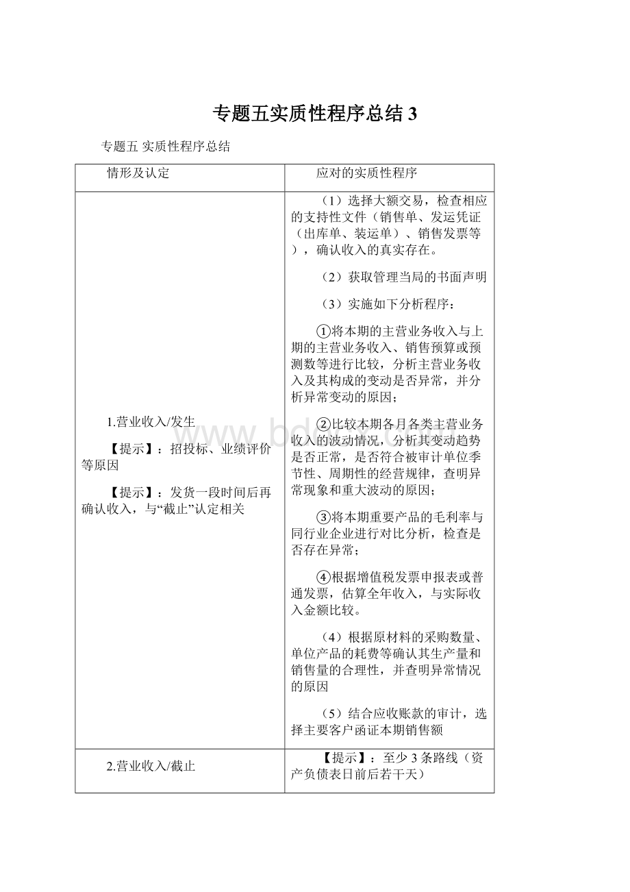 专题五实质性程序总结3.docx