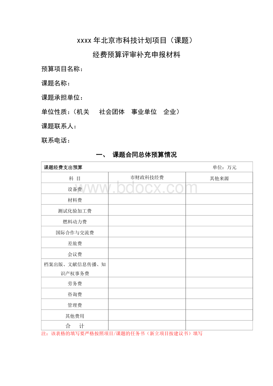 政府经费预算模板Word格式.doc