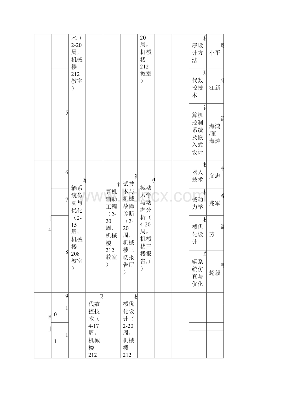 机械学院级硕士研究生第二学期课表.docx_第3页