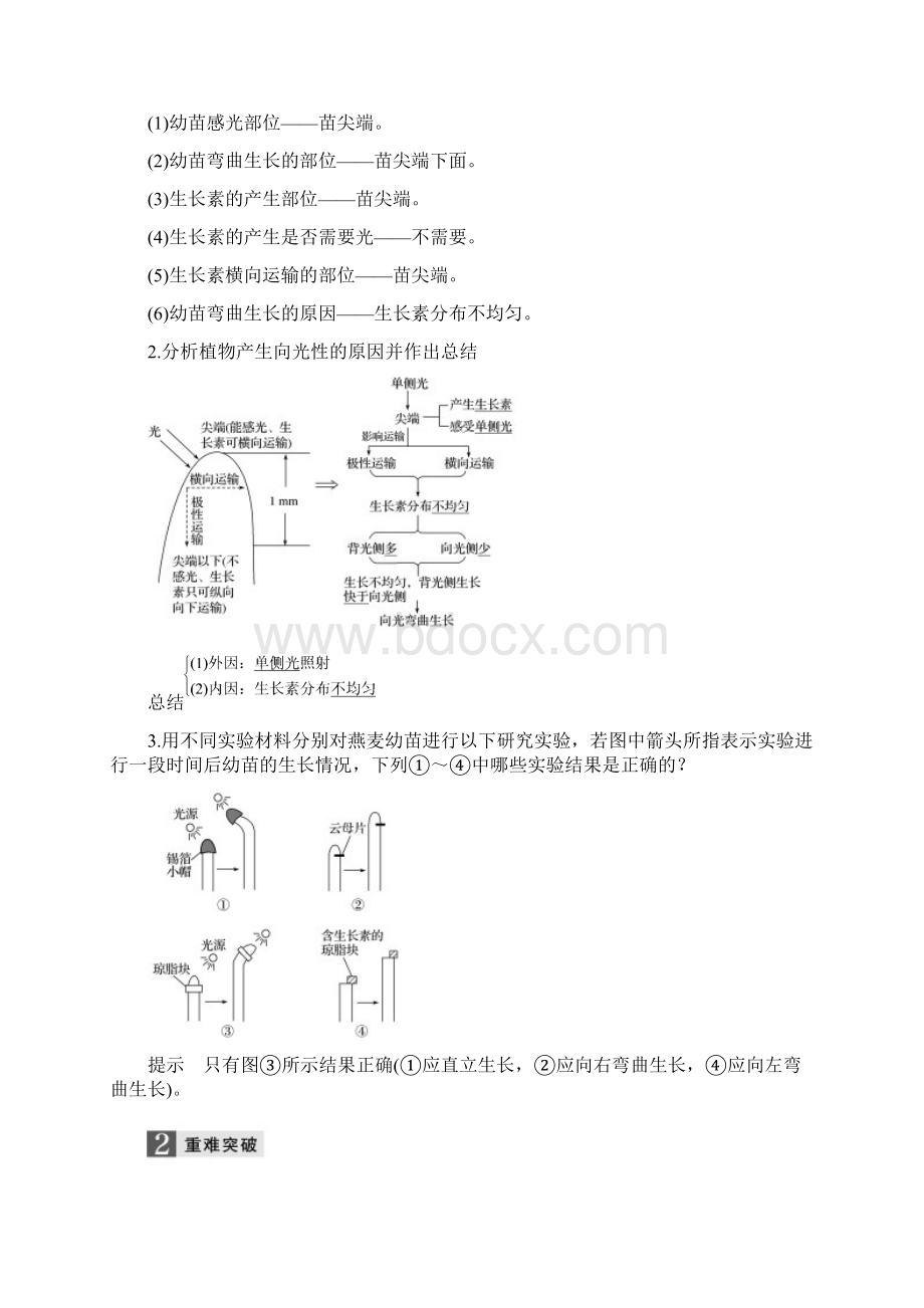 浙江选考版高考生物一轮总复习 第七单元 生物体生命活动的调节与免疫 第21讲 植物激素调.docx_第3页