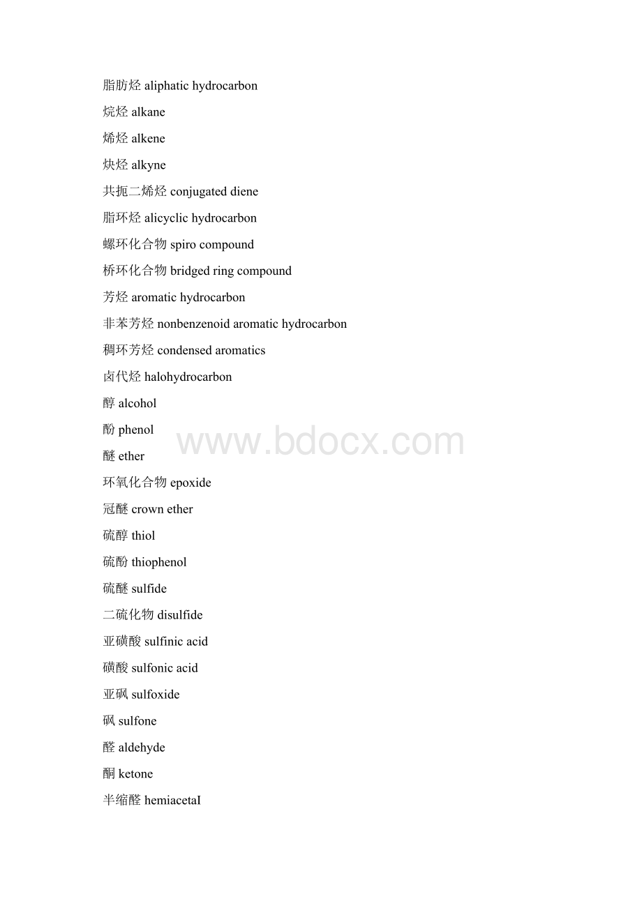 最新有机化学术语中英文对照11590上课讲义文档格式.docx_第2页