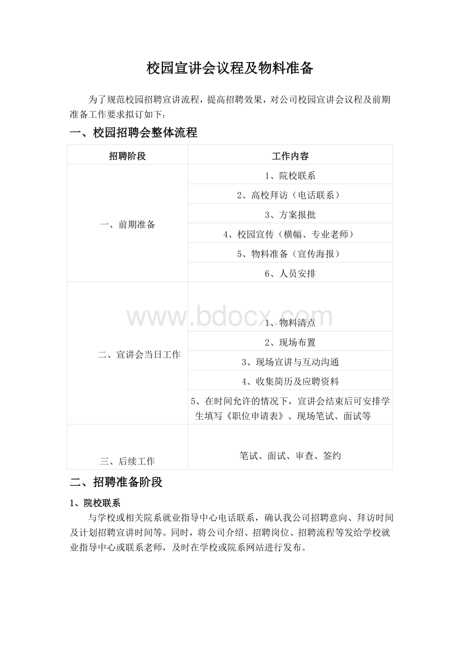 校园宣讲会流程及准备.doc_第1页