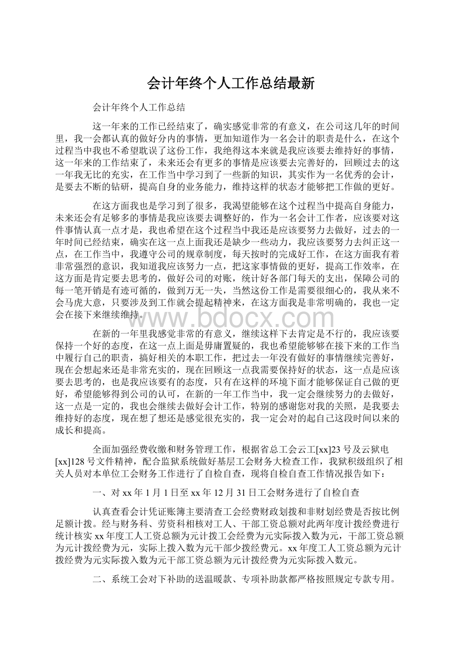 会计年终个人工作总结最新Word格式文档下载.docx_第1页