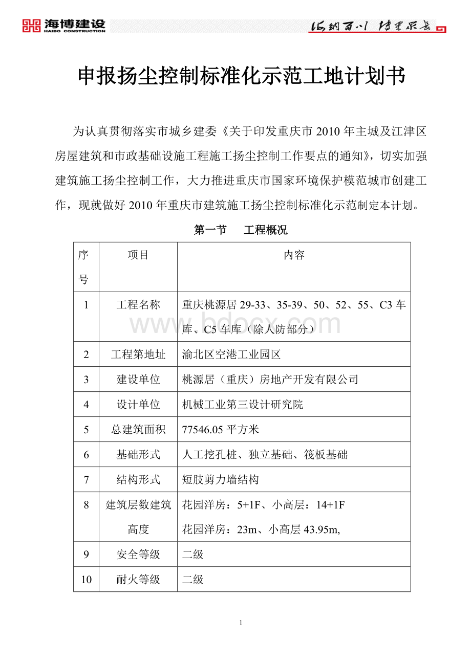 申报扬尘控制示范工地计划书.doc_第1页