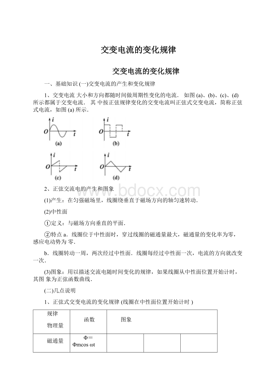 交变电流的变化规律Word格式.docx