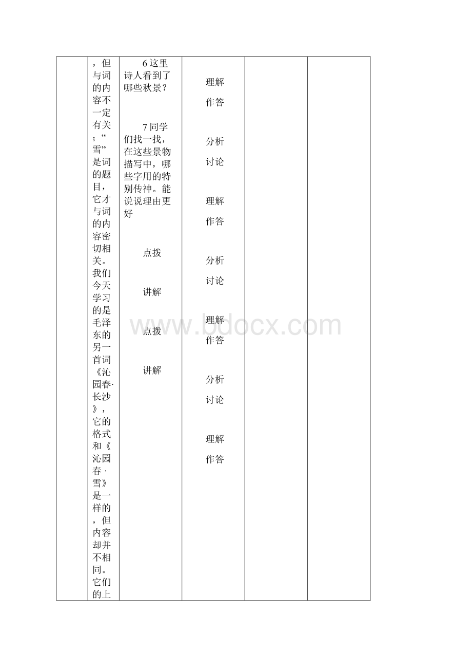 苏教版中职语文基础模块上册第1课《沁园春长沙》教案Word文档下载推荐.docx_第3页