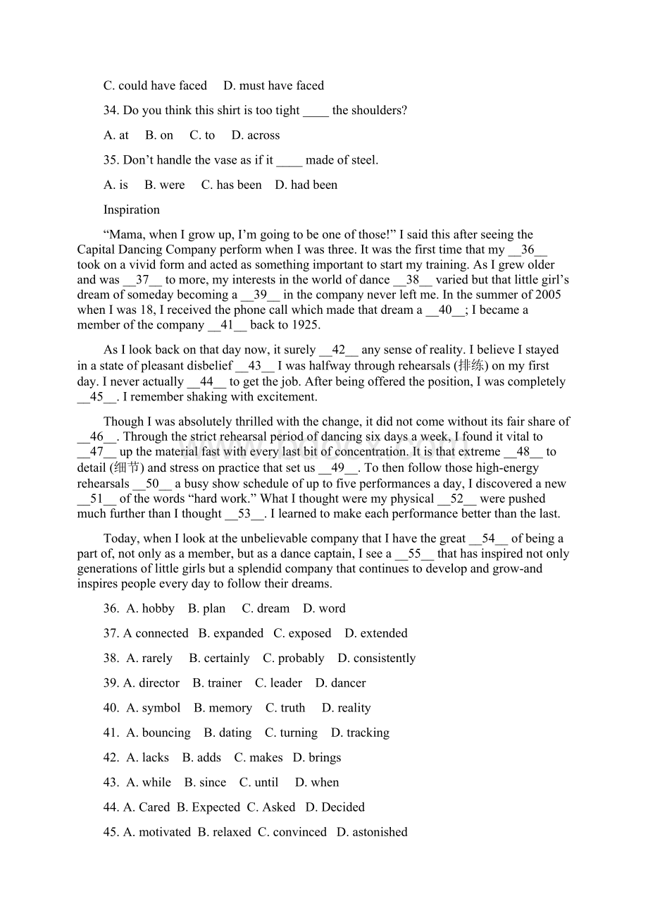 高考英语北京试题及答案解析文档格式.docx_第2页