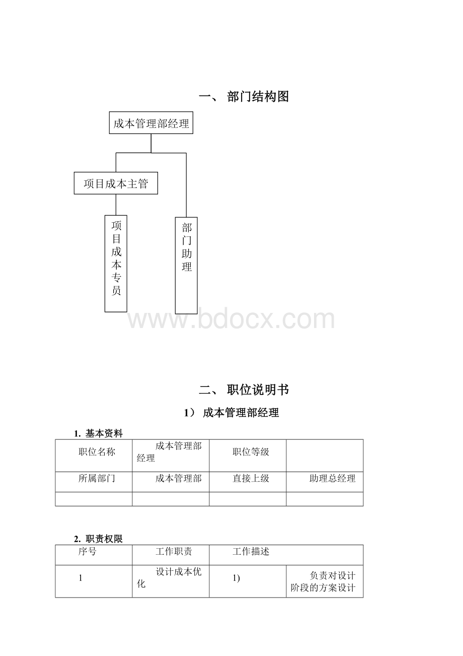 人力资源成本管理部职位说明书DOC 10页.docx_第2页