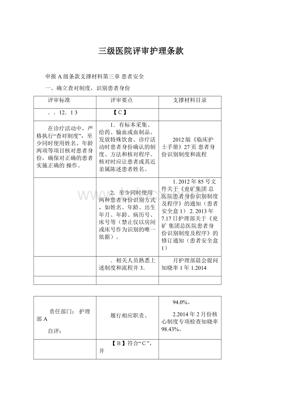 三级医院评审护理条款.docx