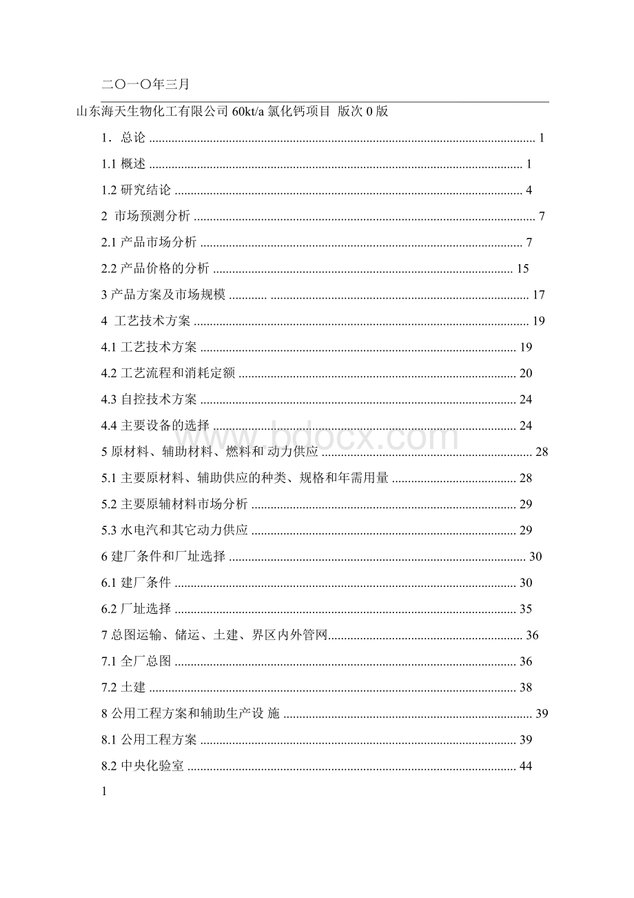 最新6万吨氯化钙可行性研究报告Word文件下载.docx_第2页