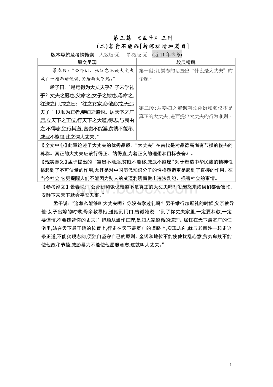 第三篇、《孟子》(二)富贵不能淫Word格式文档下载.doc