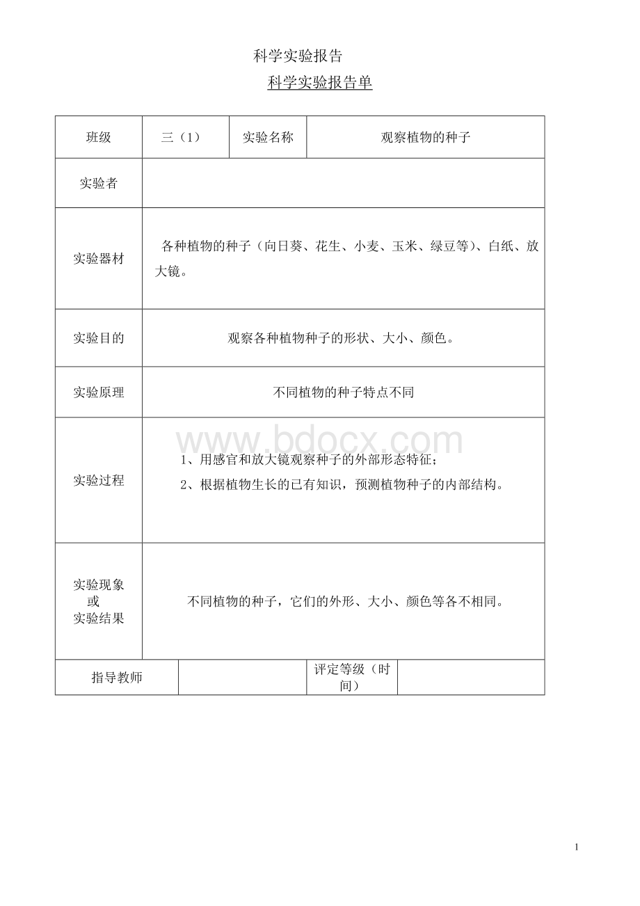 教科版科学三年级下册实验报告单文档格式.doc