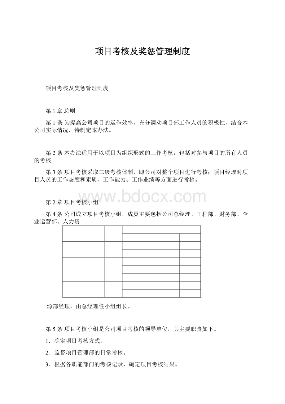 项目考核及奖惩管理制度.docx