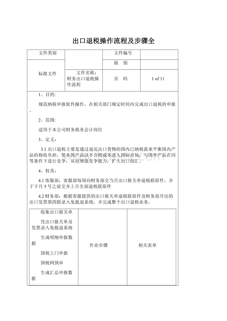 出口退税操作流程及步骤全Word文件下载.docx