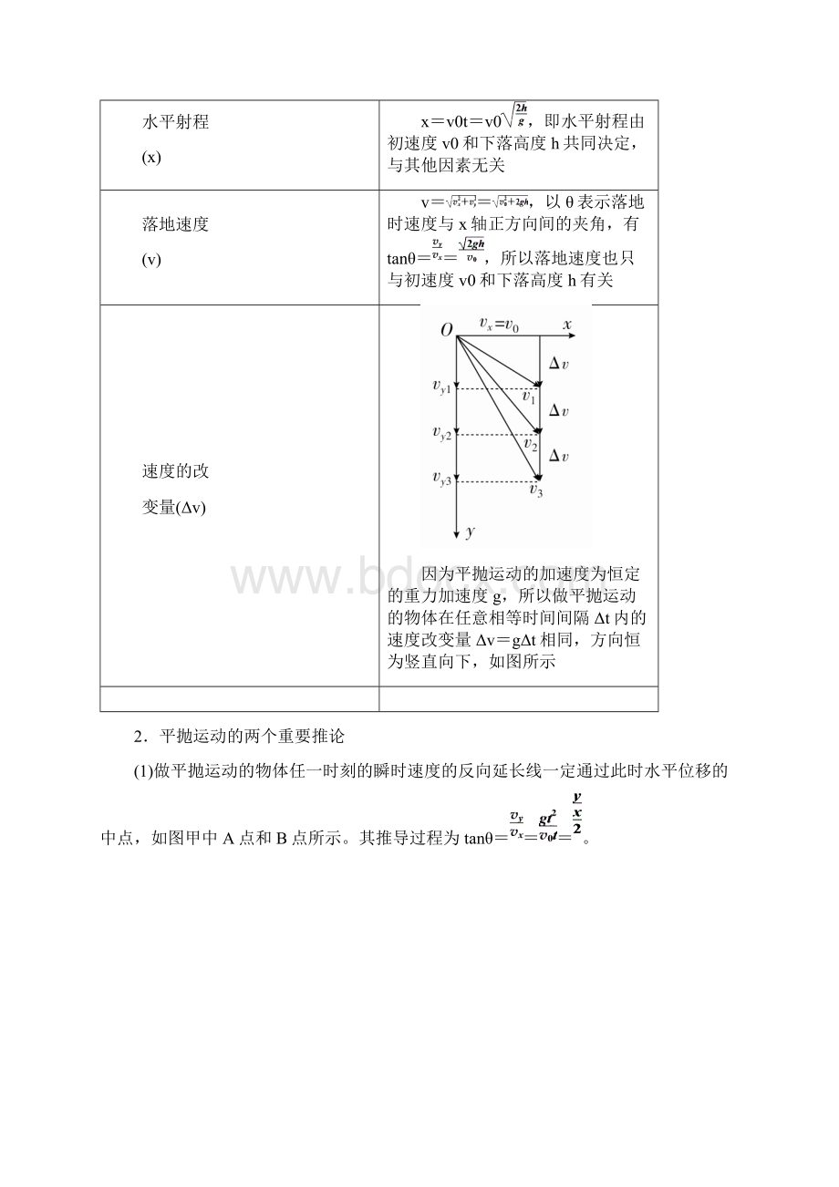 届高考物理一轮复习讲义第四章 第2讲 平抛运动的规律及应用 Word版含答案.docx_第3页